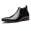 Fashion New Men's Winter Black Brown Warm Plush Patent Leather Shoes Male Fashion High Tops Comfort Snow Ankle Boots