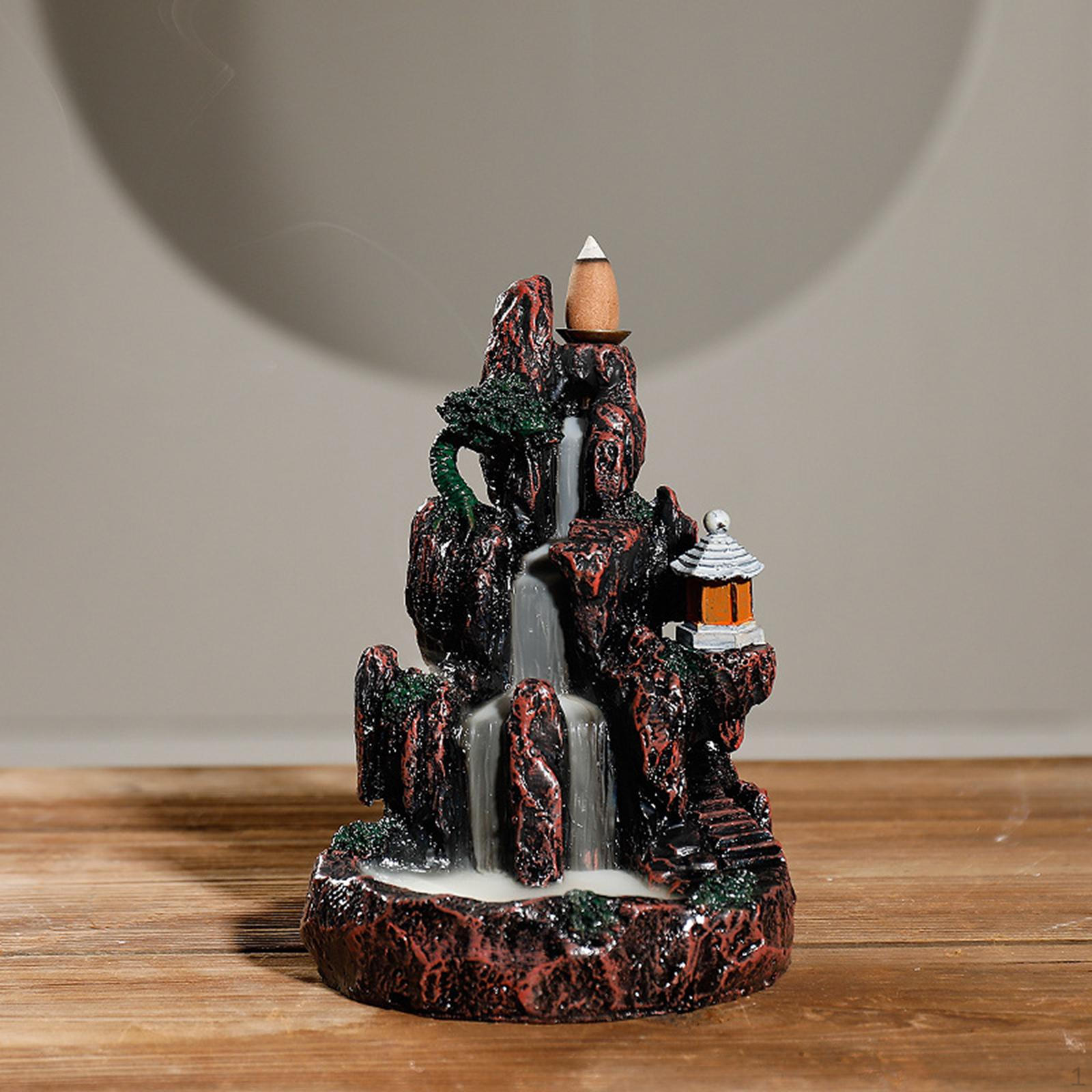 

Backflow Burner Lofty Mountains Accessories Cone Censer for Office Hotel Decoration 12.5x18x12CM