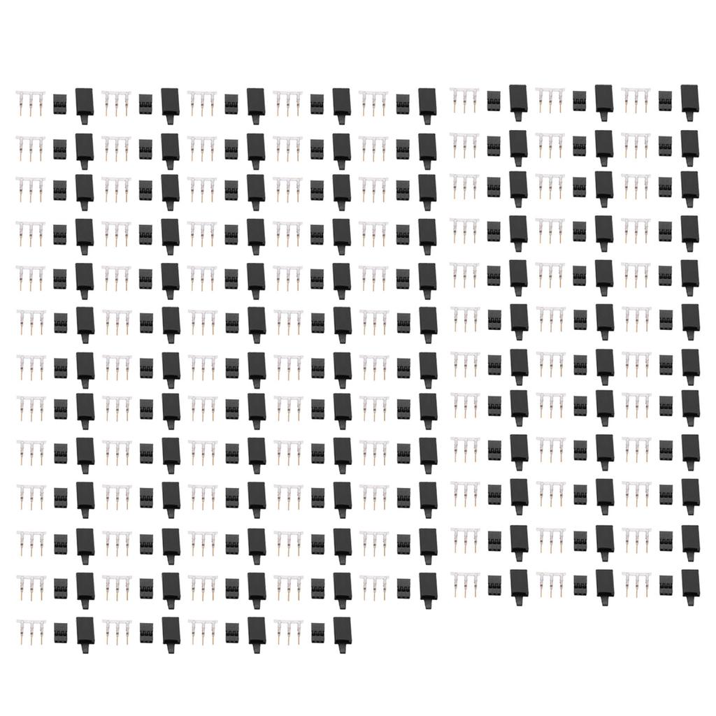 100Set RC Servo Connector Kit 3 Pin Housing JST Connector Header 11.041 with Hook For Model Airplane
