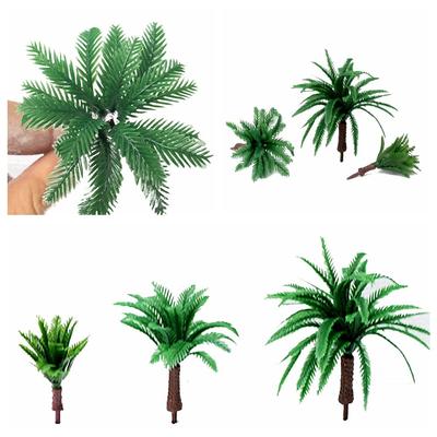 10pcs Miniature Layout Model Rainforest  Trees Scenery Coconut Plastic Tree Artificial Palm Trees