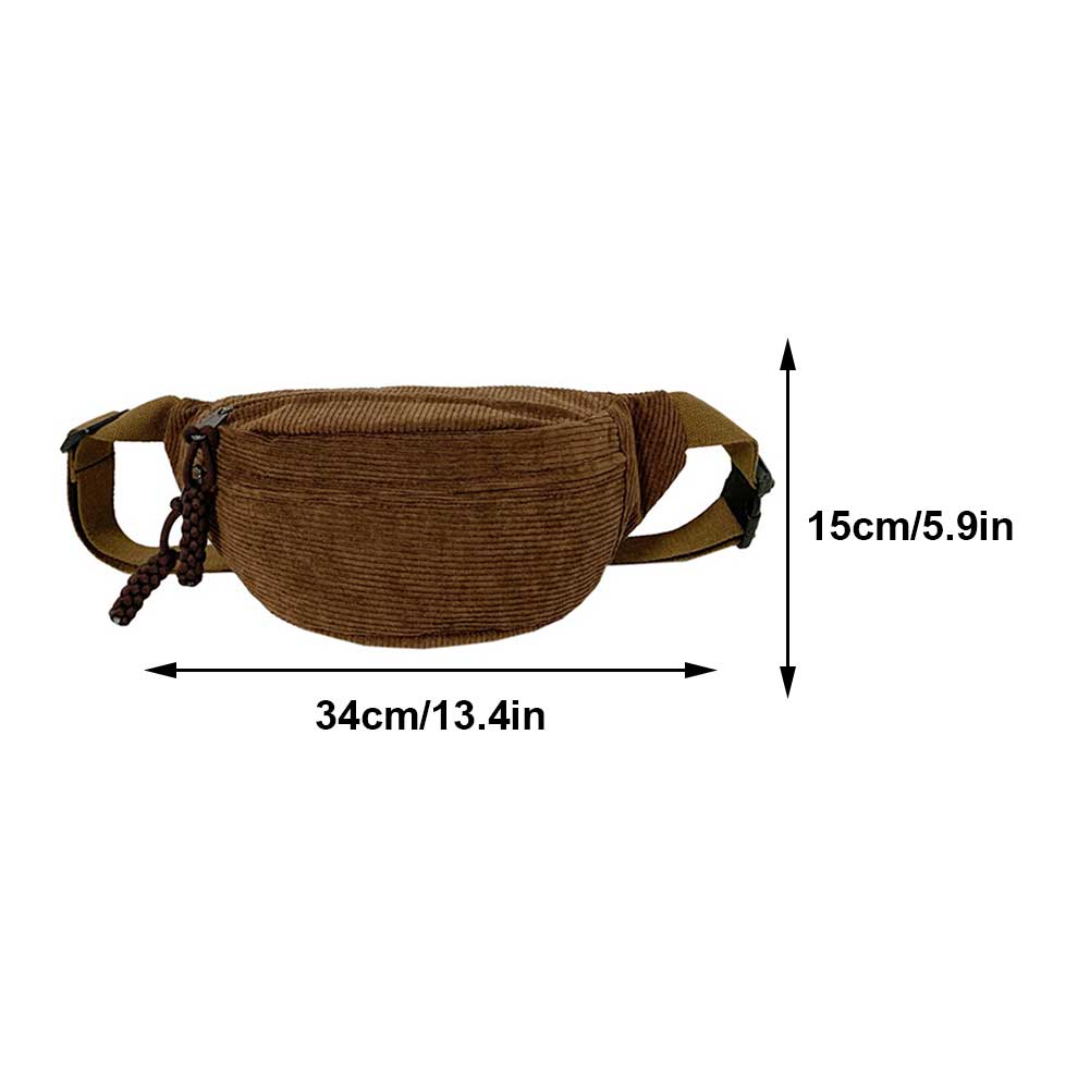 Chest Bags Corduroy Banana Bag for Women's Sling Crossbody Waist Pack Vintage Running Shoulder Bags Casual Fanny Packs Belt Bags