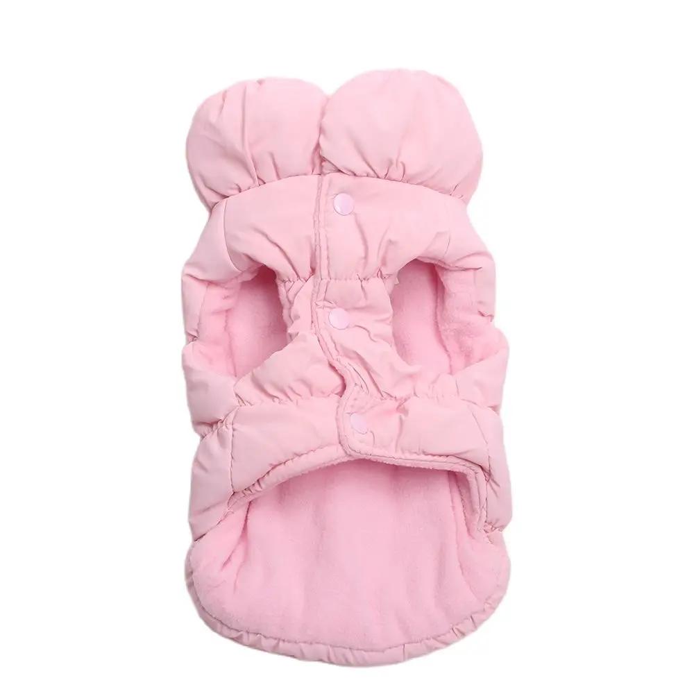 Warm Pet Jacket Vest Hoodie Dress with Double Buckle Design for Dogs And Cats Winter Clothing Outfit in 8 Colors