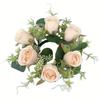Handgefertigter künstlicher Rosenkranz mit Kerzenmittelstück, Realistisches gefälschtes Hochzeitsmittelstück, Hängende Tür-Tischdekoration für Valentinstag, Ostern, Chanukka