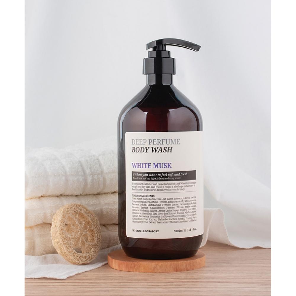 W.skin Laboratory Deep Perfume Highly Moisturizing Body Wash 1000ml  2 Types Baby Powder Fragrance  White Musk Fragrance