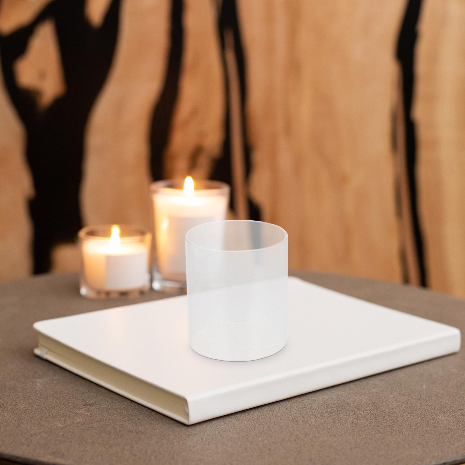 

2Pcs Clear Transparent Glass Covers Decorative Holders Desktop Glass Dome Home Supply for Warm Cozy Ambiance 10X9X9CM