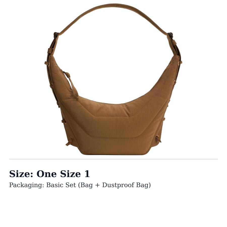Lemaire Fabric Hobo Bag Shoulder Bag Medium Unisex Caramel Brown BG0074-LF1330-430