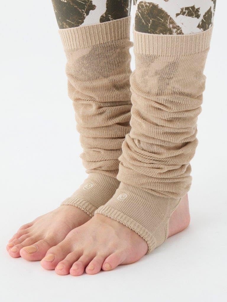 Suria Yoga Socks Made In Japan Leg Stays In One Size Fits Cappuccino [Nataraja] Warmers, Heelless, Toeless, Place, All,