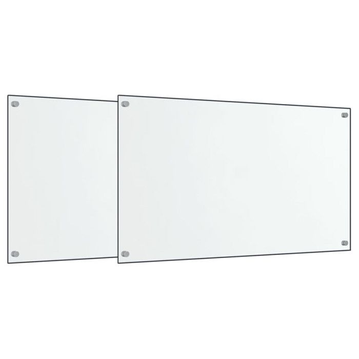 Kitchen Backsplashes 2 Pcs Transparent 70x50 Cm Tempered Glass