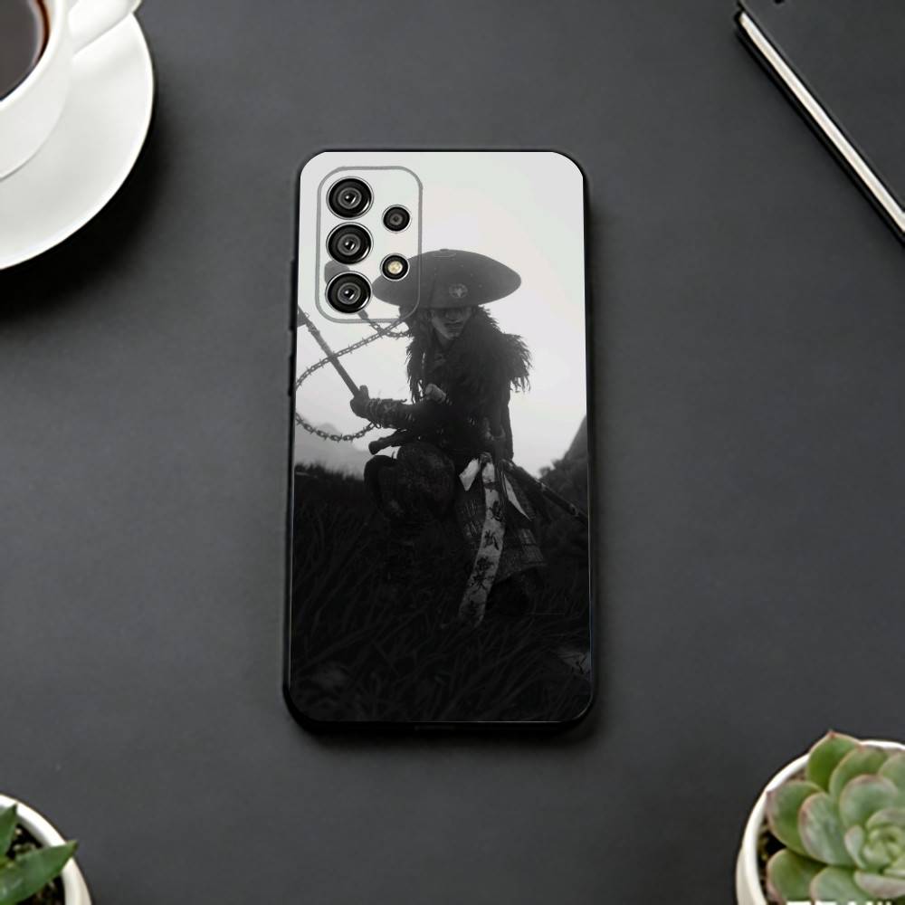 Game G-Ghost Of Y-Yotei Phone Case For Samsung S25,S24,S21,S22,S23,S30,Ultra,S20,Plus,Fe,Soft Silicone Black Cover