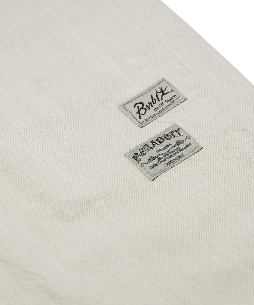 Bieseulaebis Barrel Leg Logo Patch Pants Ivory