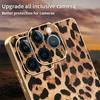 For iPhone 12 Pro Max Case Leopard Print PU Leather Coated PC+TPU Electroplating Phone Cover