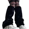 Fashion Furry Leg Warmers for Women and Teen Girl Leopard Colorful Plush Boot Covers Socks for Winter Comfort Streetwear