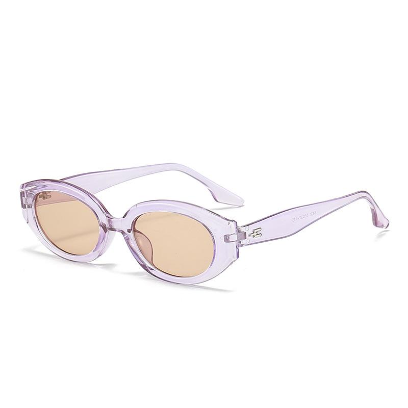 Retro small frame sunglasses personalized oval frame sunglasses street shot thin high-end sunglasses