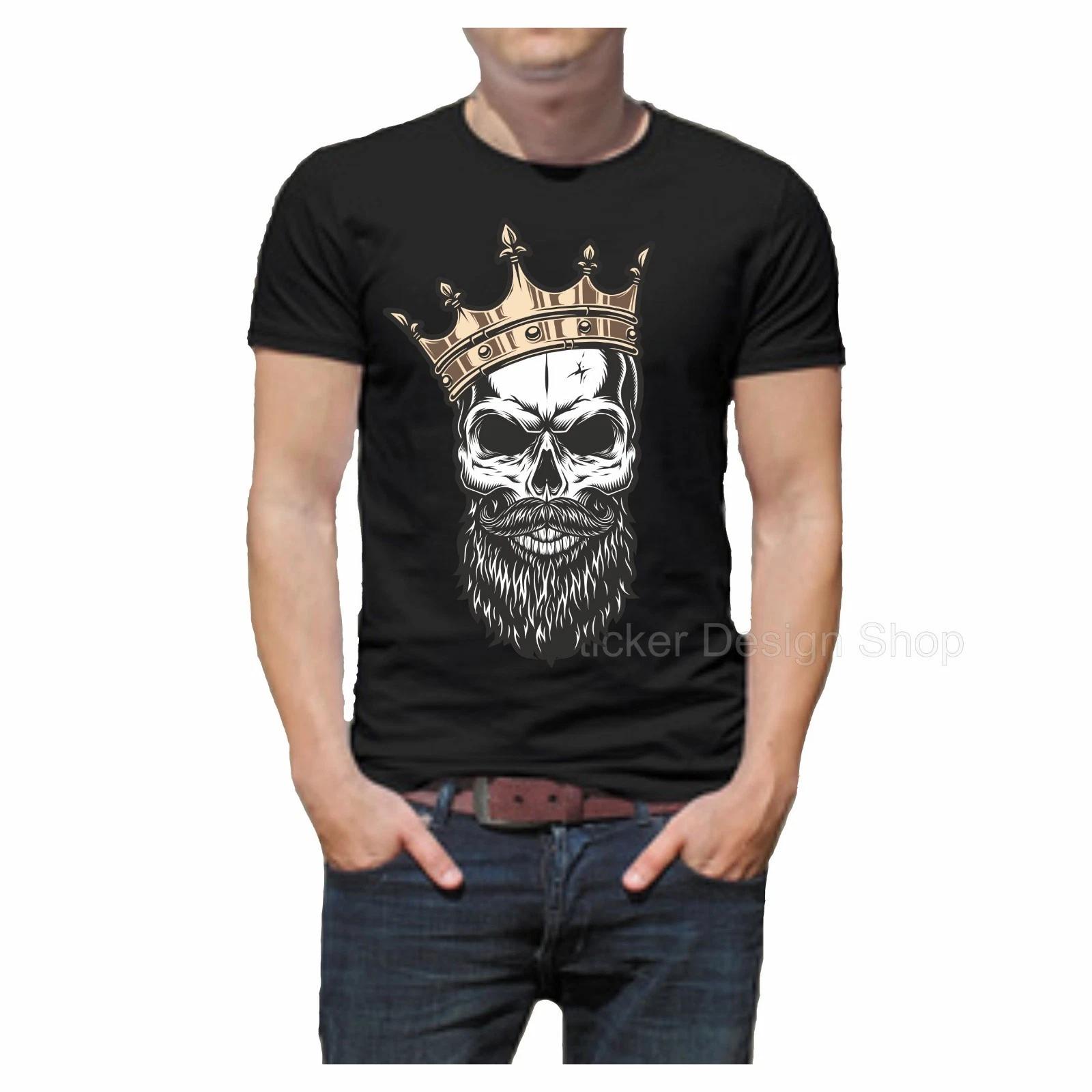 King Skull King Skull Crown T-Shirt Print Unisex Cotton Fruit of The Loom L