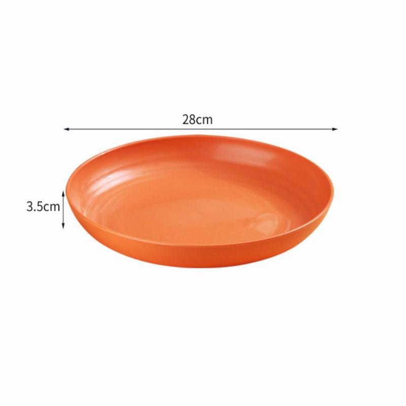Inyahome Lightweight Wheat Straw Plates Degradable Unbreakable Dinner Dishwasher & Microwave Safe BPA Free Pates Food Trays