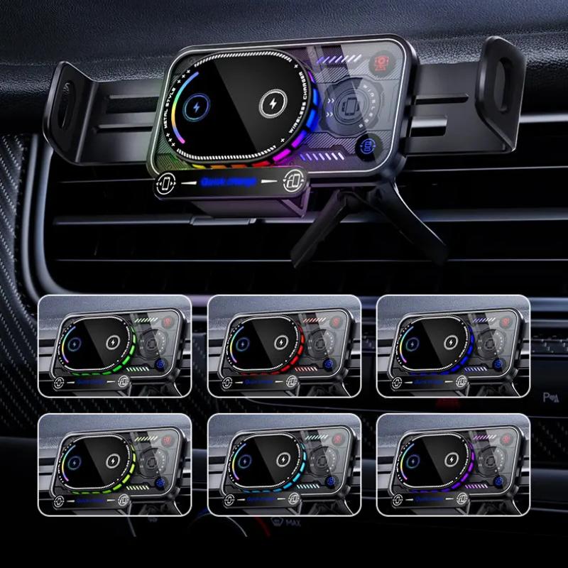 Wireless Charger Stand Air Vent/Dashboard Phone Mount Fast Charging Station For iPhone 17 Samsung Galaxy Z Fold  Z Flip 7/6/5/4
