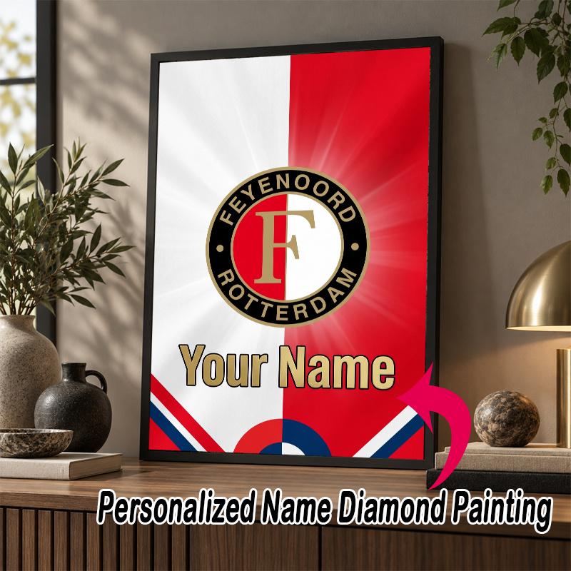 Custom Name Feyenoord 5D Diamond Painting Personalized Full Drill Diamond Art Kit Gift