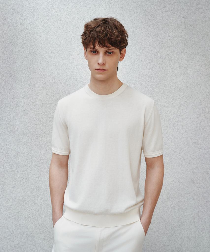 Jeilium Cotton Summer Essential Round Neck Ivory (Dry Touch)