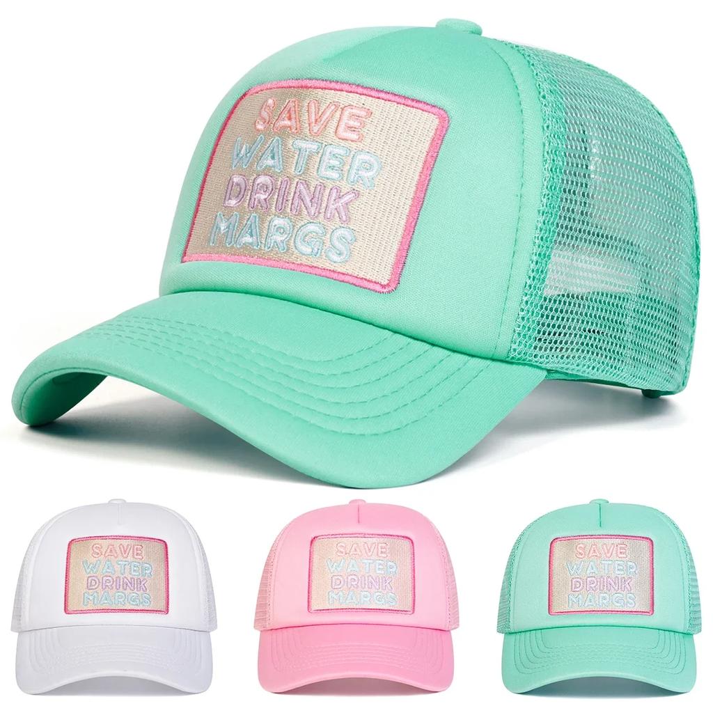 Unisex DRINK MARGS Embroidery Baseball Net Caps Spring and Summer Outdoor Adjustable Casual Hats Sunscreen Hat Sports Cap