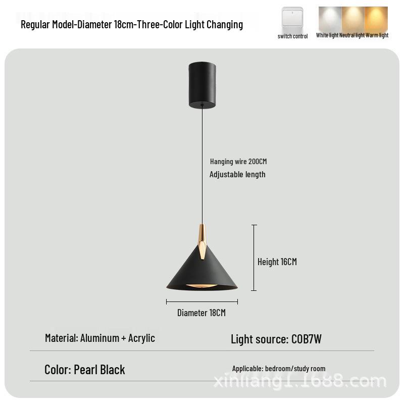 

Modern Mid-Century Minimalist Bedside Pendant Light - Smart Suspension for Entryway or Master Bedroom 7W COB