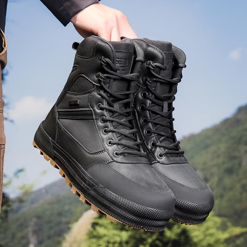 Men's Boots Outdoor Boots Lace-Up Motocross Boots Mountaineering Hiking Desert Waterproof Work Safety Shoes