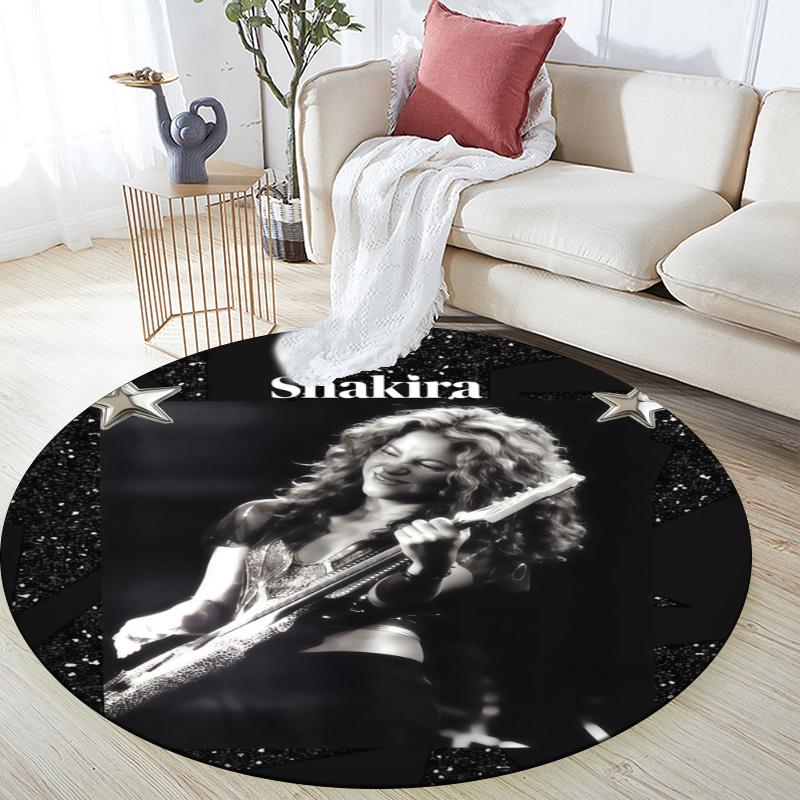 Shakira pattern round rug,Carpet Rug for Living Room Bedroom Playroom ,Non-slip Floor Mat,Holiday Gifts and Birthday Gifts.
