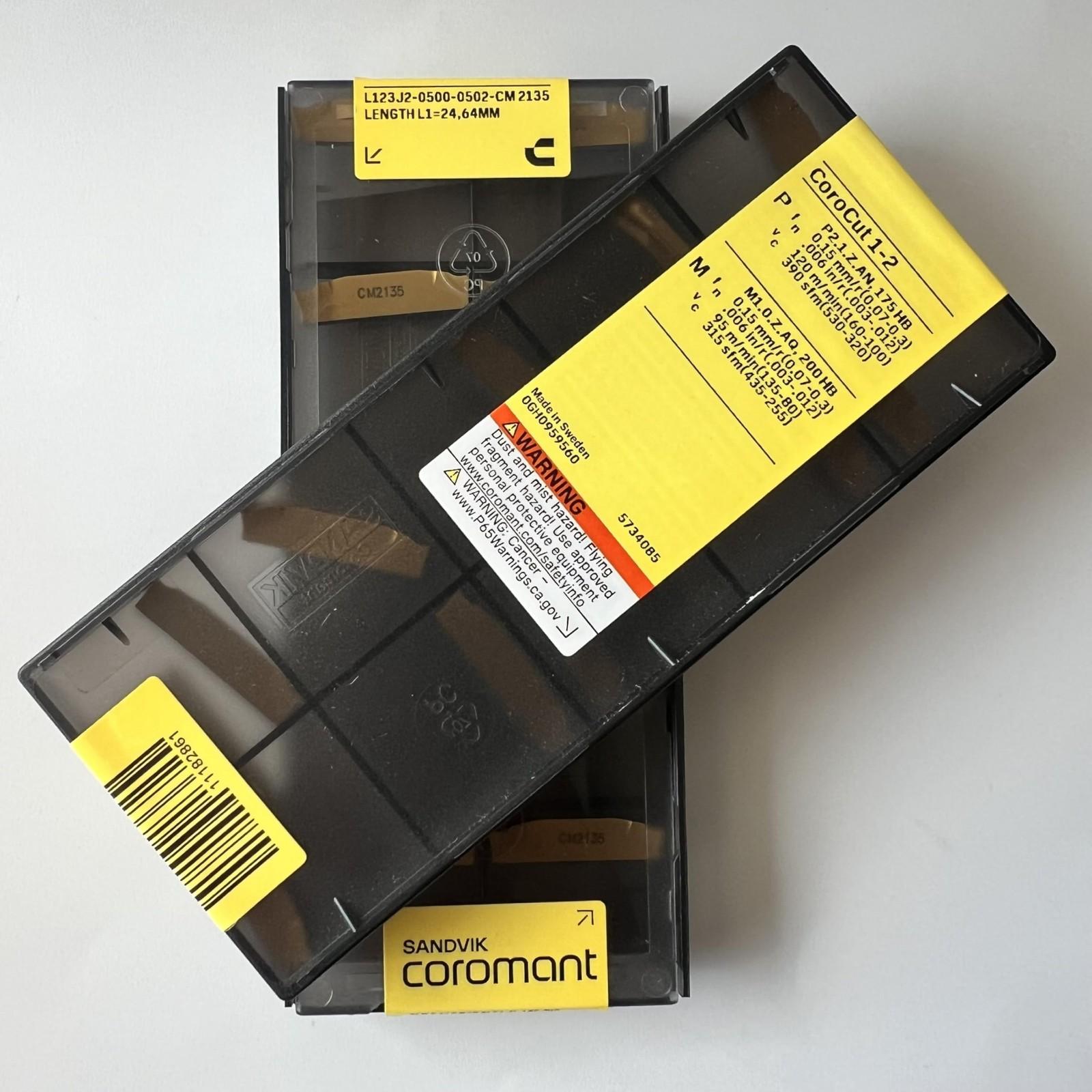 

SANDVIK / L123J2-0500-0502-CM 2135 / Original Swedish hard alloy blade 10 Pcs