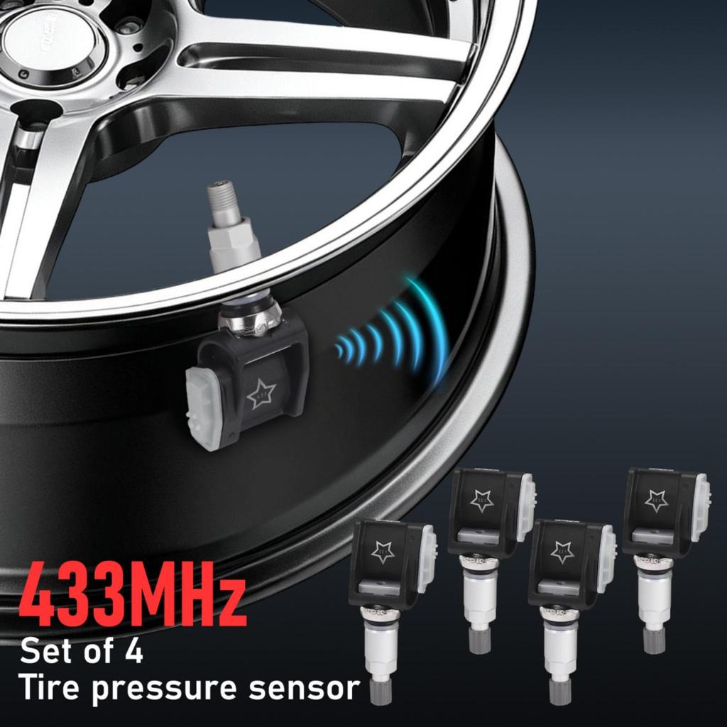 4 Pieces Tire Pressure 433 OEStyle Rubber Replacement Air Release Inflation Parts