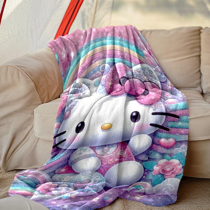 1pc Snug Hello Kitty Blanket, Lightweight & Durable Print Blanket, Perfect for Home, Couch, Bed, Picnic, Travel, Office