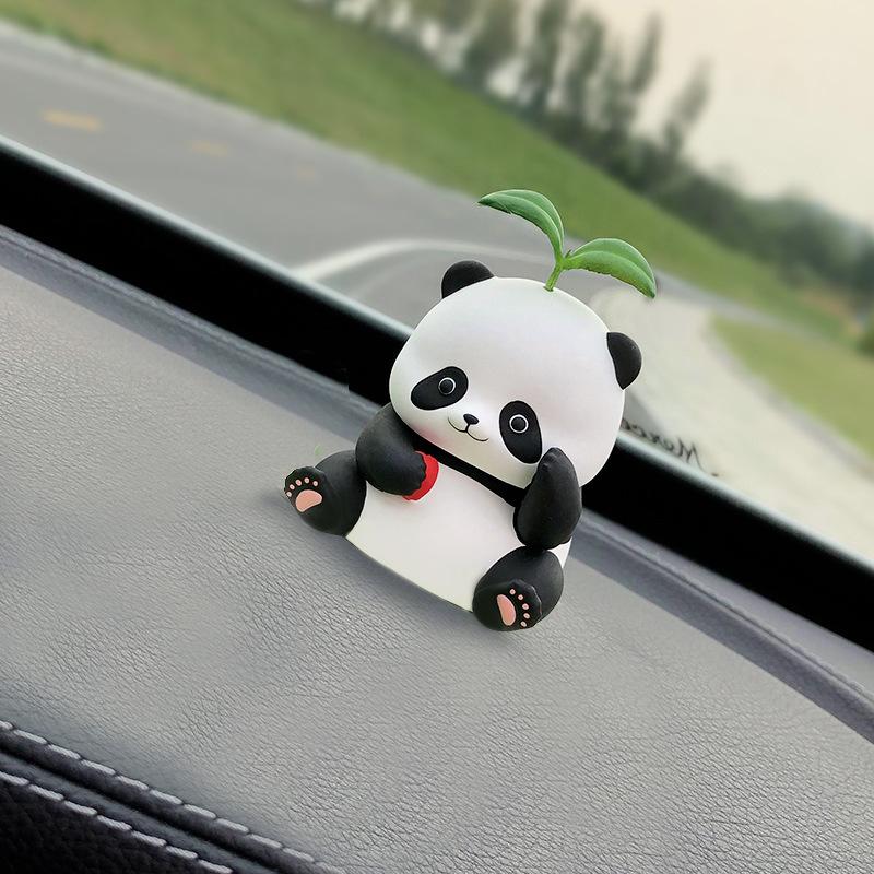 New Car Ornaments, Cute Panda Doll, Car Aromatherapy Perfume, Center Console Decoration, Cartoon Car Aroma Diffuser Stone