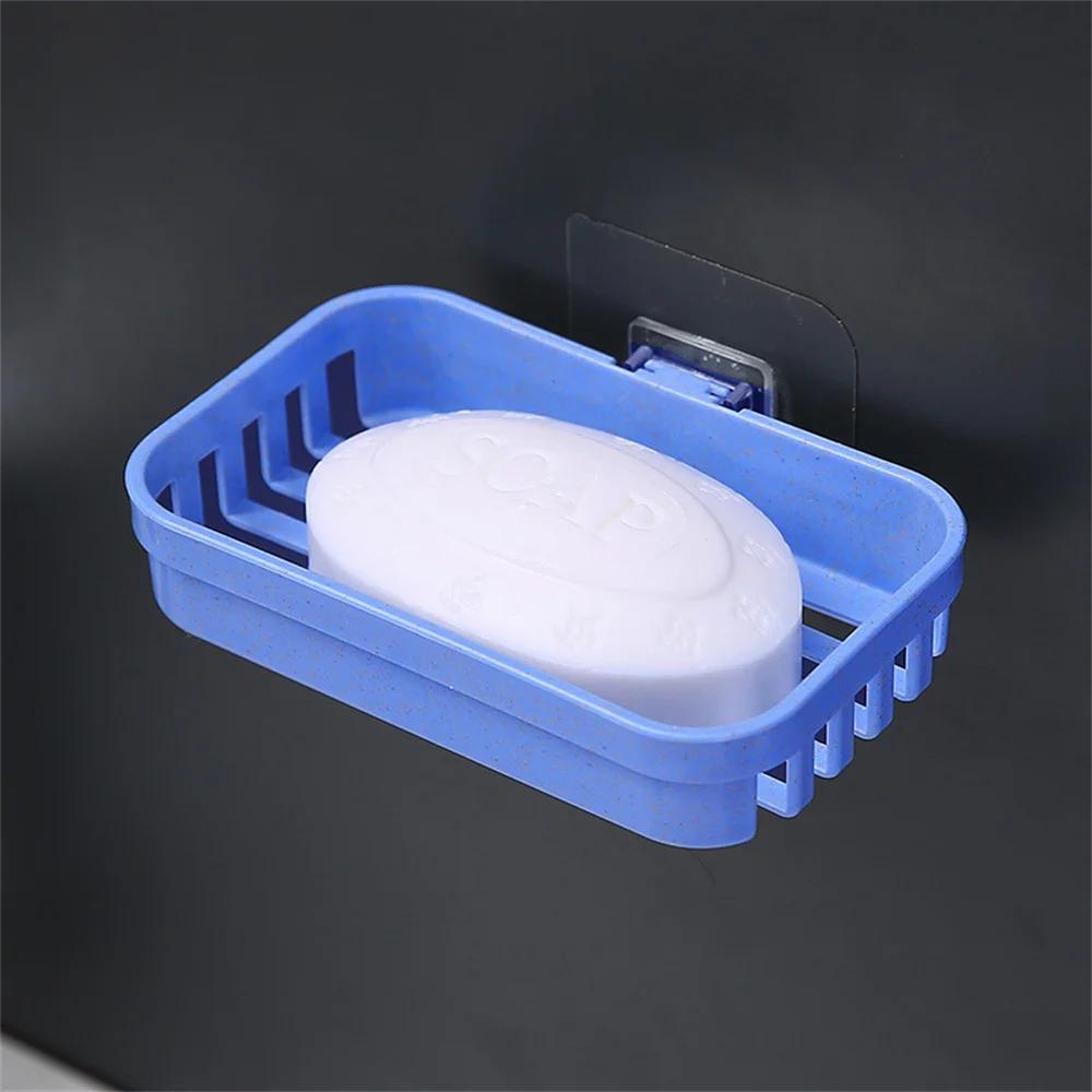 Punch Free Wall Mounted Soap Box Creative Toilet Drain Hanging Soap Container Bathroom Plastic Box Dispenser Box Soap pouch