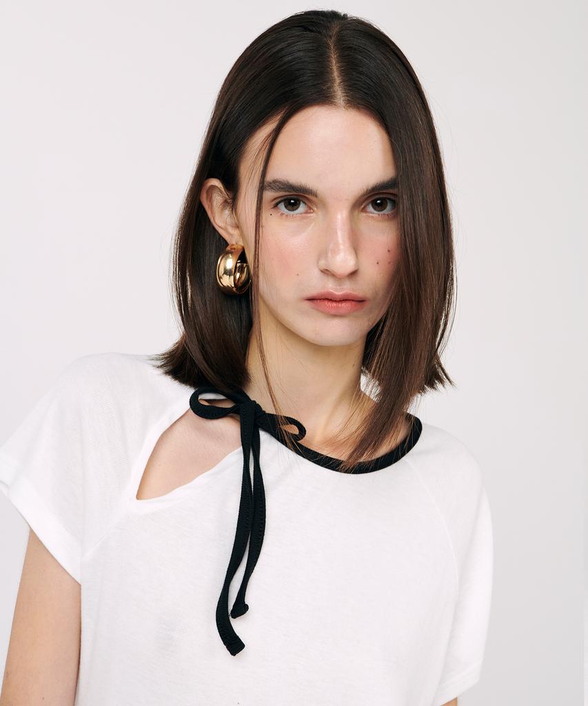 TWENTY FOUR T Two-Way Ribbon T-Shirt White
