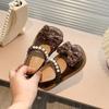 Girls Leather Shoes Pearl Bow Princess Shoes 2025 Spring and Autumn New Children's Fashion Single Shoes Girl Baby Doudou Shoes