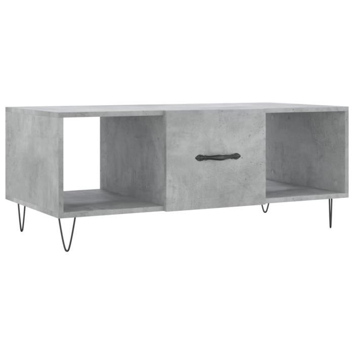 VidaXL Table basse gris béton 102x50x40 cm bois d'ingénierie 829296
