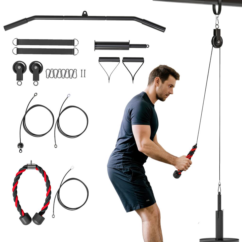 Fitness Lat Pulldown Posilovací stroj Posilovací zařízení do posilovny Systém kladky Trénink síly paží pro domácnost