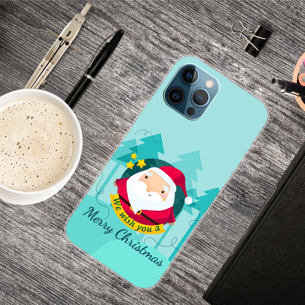 For iPhone 16 Pro Max Case Christmas Pattern Printing Soft TPU Phone Cover
