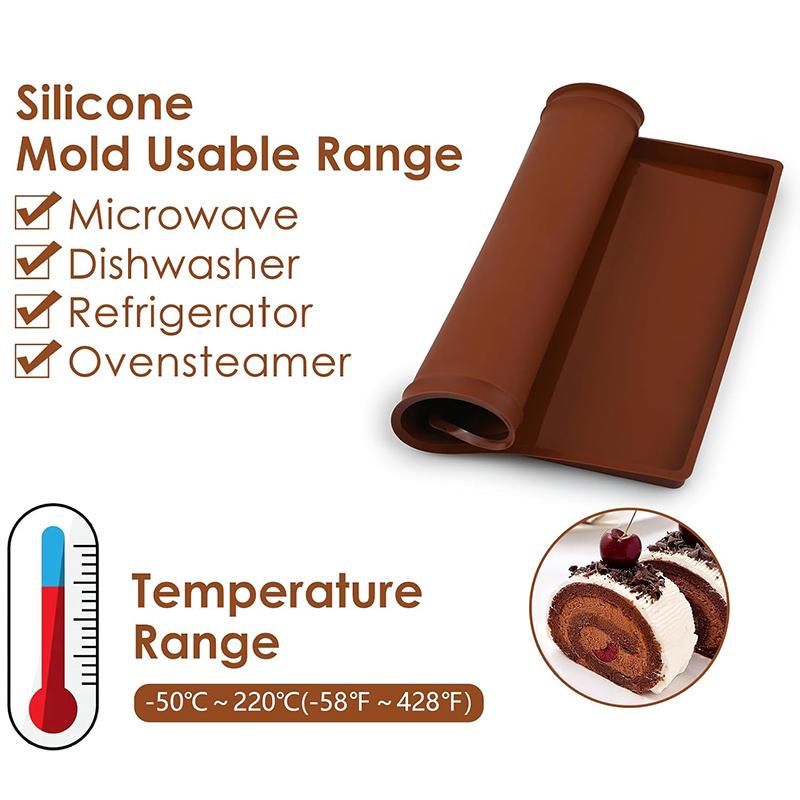 Baking Mat Silicone Cake Mold Swiss Roll Baking Tray Non-stick Oven Liner Cake Roll Mat Pad Pastry Tools Kitchen Bakeware