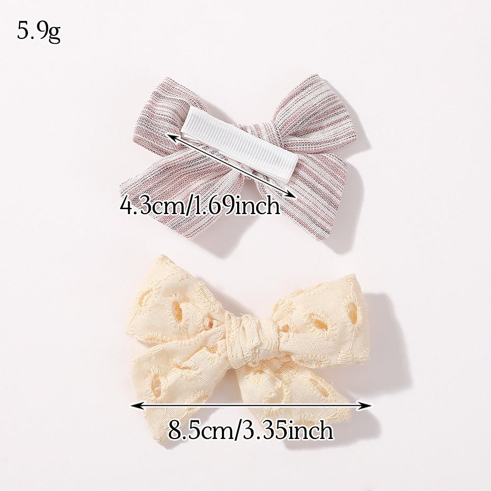 4Set Random Girls Cute Plaid Print Hairpins for Kids Children Sweet Headband Hair Clip Barrettes Fashion Bow Hair Accessories