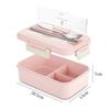 1 Piece Pink Kitchen Sticks Lunch Box With Spoon Kitchen Container For Storing Wheat Dishwasher Time Children Children School Office Bento Bento Box |