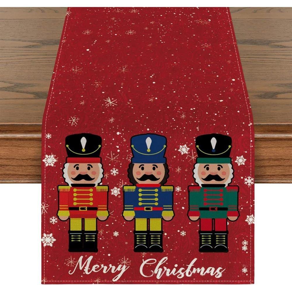 Merry Christmas Christmas Table Runner Faceless Gnome Snowman Table Cover  Home Party Decor