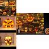 Festive Halloween Led Lights Lantern With Safe Low Voltage Bat Skull Pumpkin And Spider Patterns