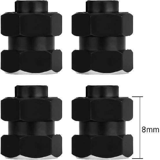 INJORA Black Stainless Steel Wheel Hex Hub +5mm Extenders for Axial SCX24 Upgrade 1/24 RC Crawler, 12g/Set
