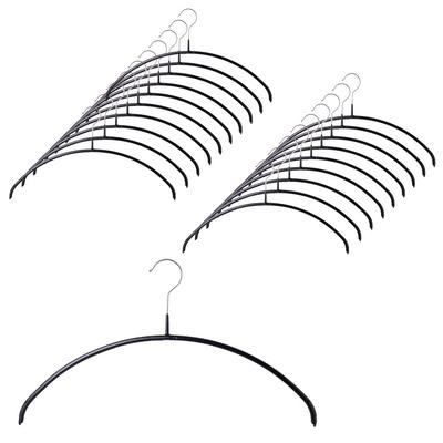 MAWA Economic 40 Kleiderbügel aus Rundbügeln mit Drehhaken Ideal für und x x cm x x Modell (Set 20, Schwarz) Schlank, Platzsparend, Rutschfest 360°-Haken,
