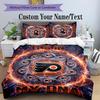 Flyers Pride Personalized Name Text Bedding Set, 1 Duvet Cover & 2 Pillowcases Soft Comfortable Bedroom Home Textile Décor