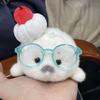 Cartoon Cute Plush Seal Keychain White Seal Pendant Fashion Stuffed Doll Keyring Backpack Hanging Decoration Christmas Gift