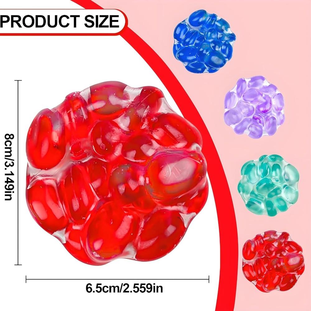 Crunchy Stress Ball Gem Squishy Toy Colorful Stress Relief Toy for Kids Adults Autism Hyperactivity Toys Birthday Gifts