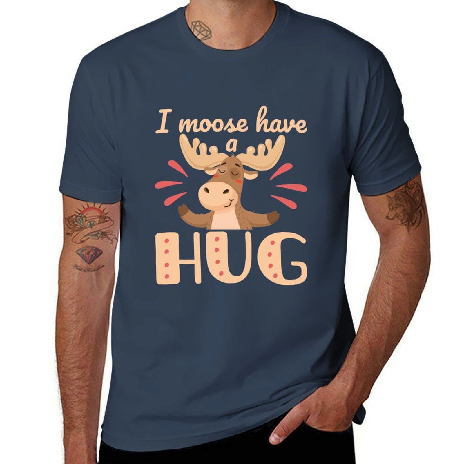 I Moose Have A Hug Tshirt Work Short Sleeve Cotton Top S