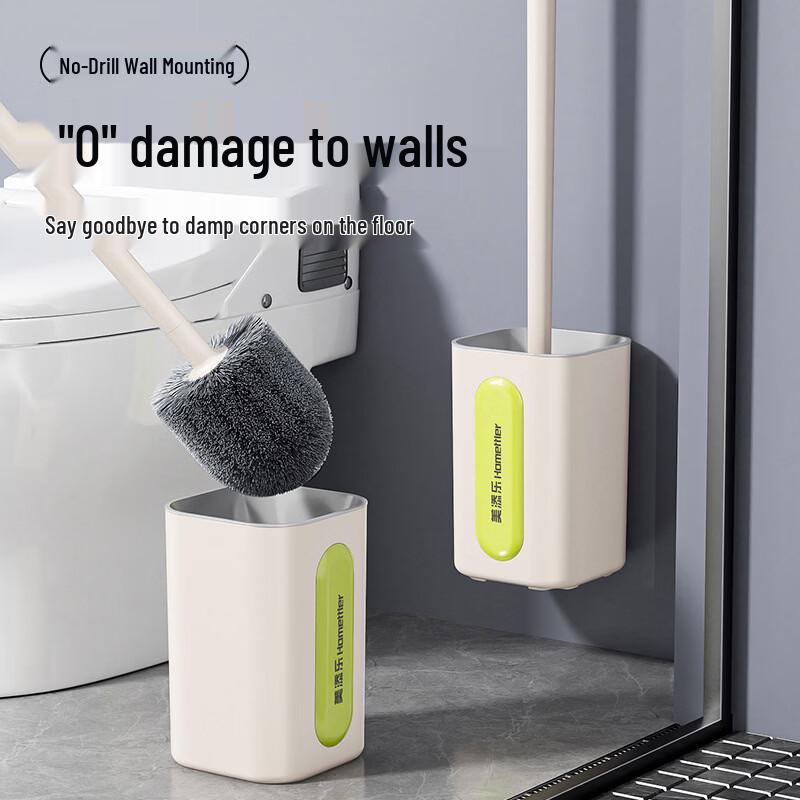 HoMettler Wall-Mounted Long Handle Toilet Brush Set 1 Set