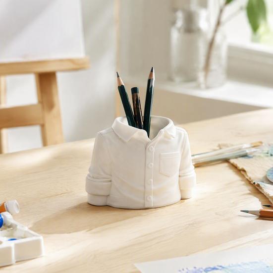 Unique Office Stationery Holder 3D Printed Shirt Shape Pen Holder, Novelty Organizer, Practical Desk Decor for Home Decorative Large Capacity
