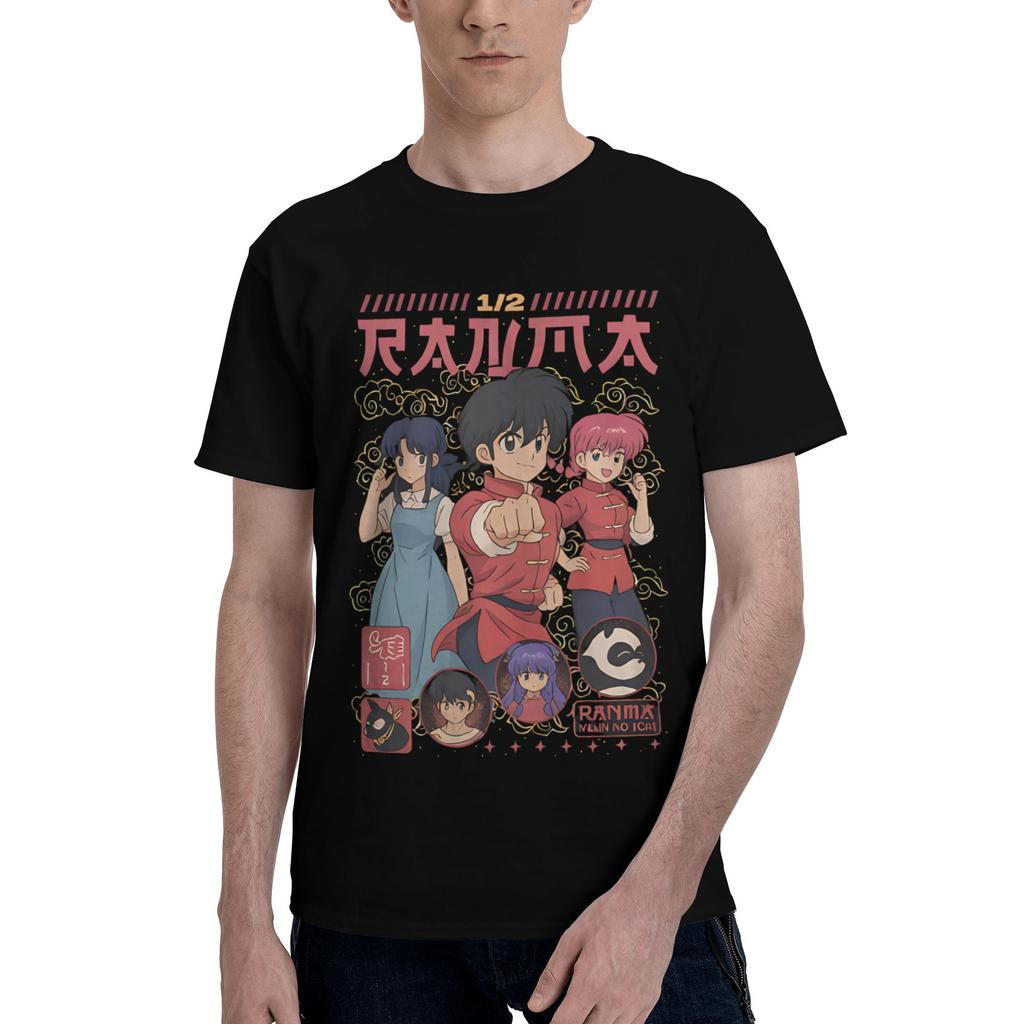 Ranma Saotome Anime Panda Manga Men Women's T Shirt  Casual Tee Shirt Short Sleeve T-Shirts 100% Cotton New Arrival Clothes
